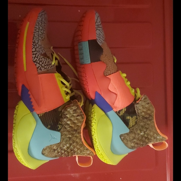 Jordan Multicolor Neon Green Red Athletic Shoes main image 9